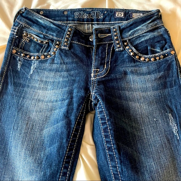 MISS ME Bootcut Embroidered Jeans Size 25 - Picture 4 of 7